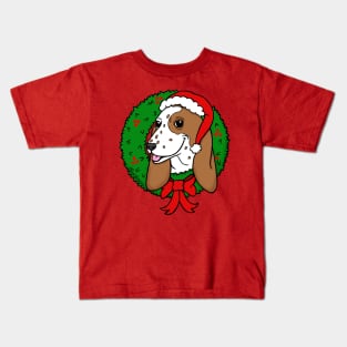 Christmas Basset Hound Kids T-Shirt